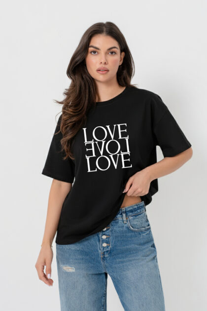 T-SHIRT BOPOCO LOVE CZARNY