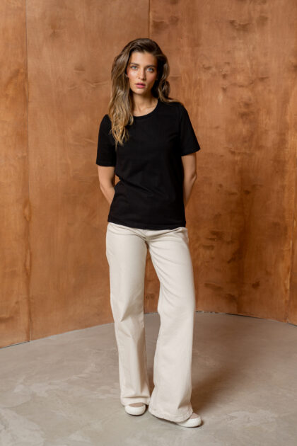 T-SHIRT BASIC BOPOCO NORMAL CZARNY
